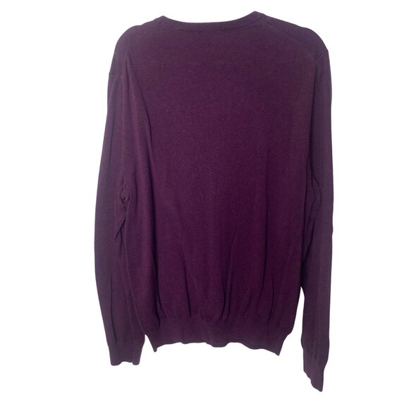 Jos. A. Bank Traveler Sweater Mens XXL Pima Cotton Soft Plum Crewneck Pullover C - Picture 3 of 7